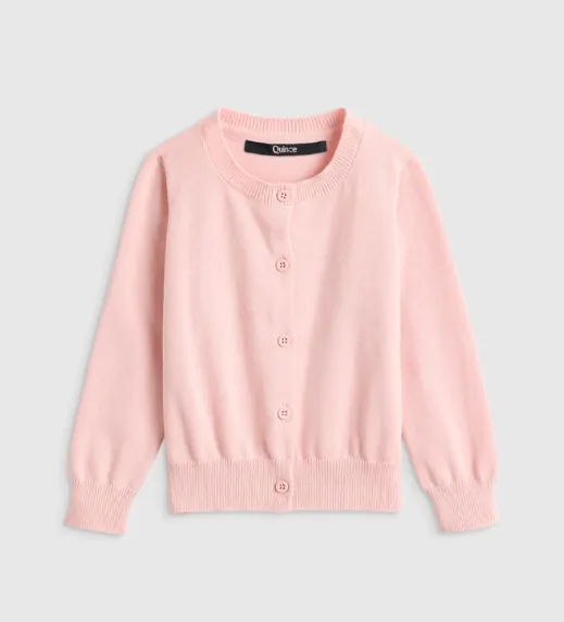 Organic Cotton Crewneck Cardigan